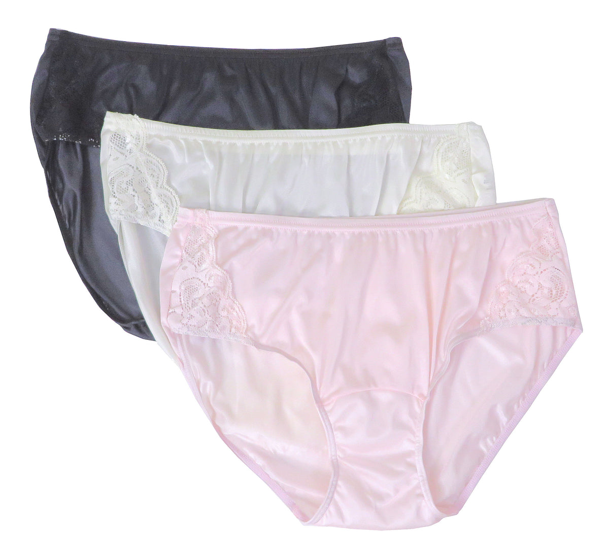 Shadowline Women's Hipster Panty with Lace Underwear Nylon Full