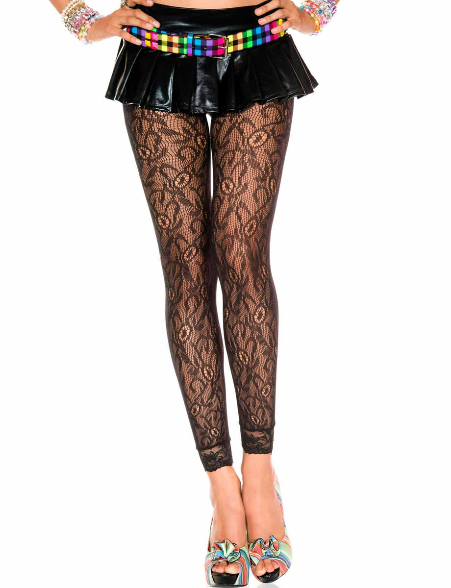 Black Lace Footless Tights