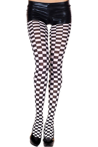 Checkered Racing Flag Tights Black and White – Nyteez