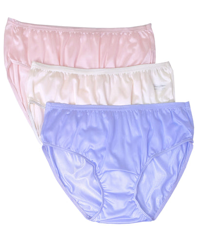 Shadowline Plus Size Women's Nylon Hidden Elastic Full Brief Panty 3-Pack,  Blush at  Women's Clothing store