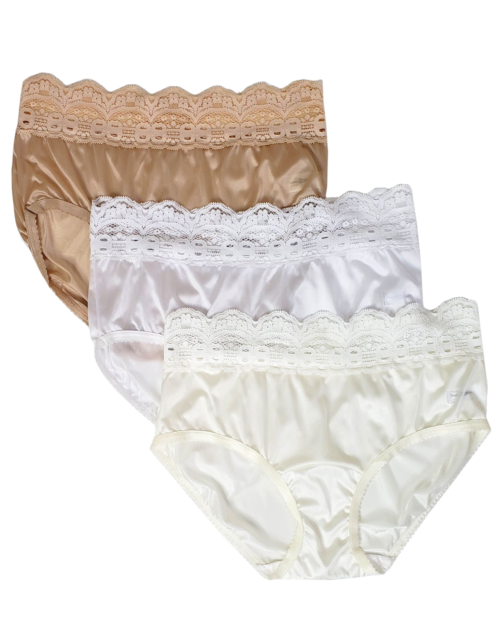 Shadowline Women's Nylon Full Brief Panty 3-Pack Assorted 17032