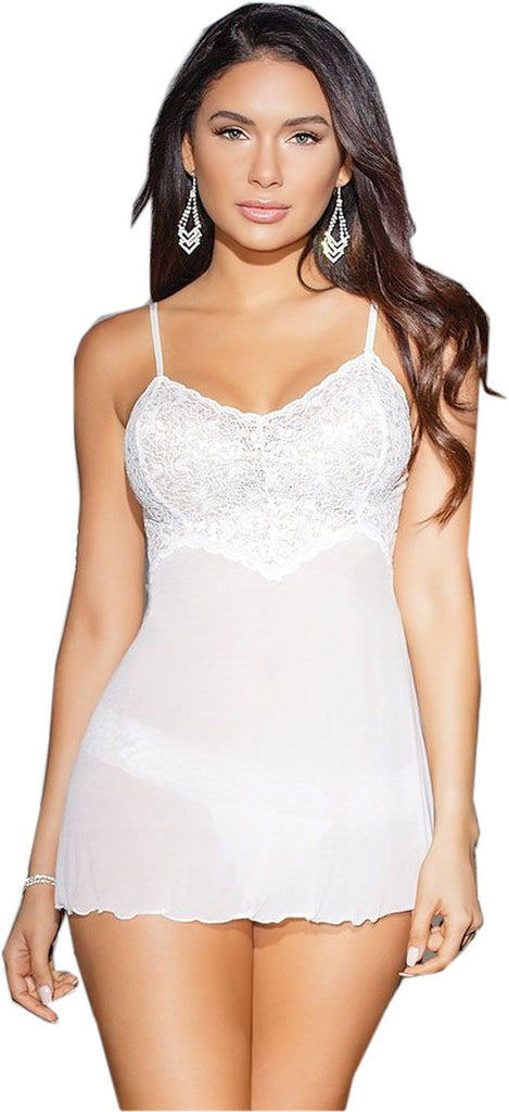 Women's White Babydoll Nightgown Lingerie – Nyteez