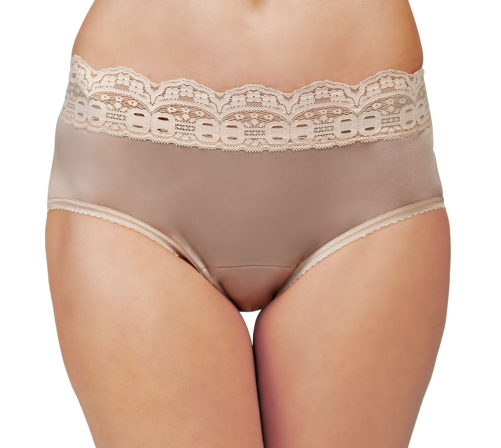 Shadowline Women's Hipster Panty with Lace Underwear Nylon Full Covera –  Nyteez